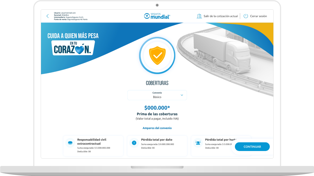 Interfaz de Seguros Mundial — Expedidores
