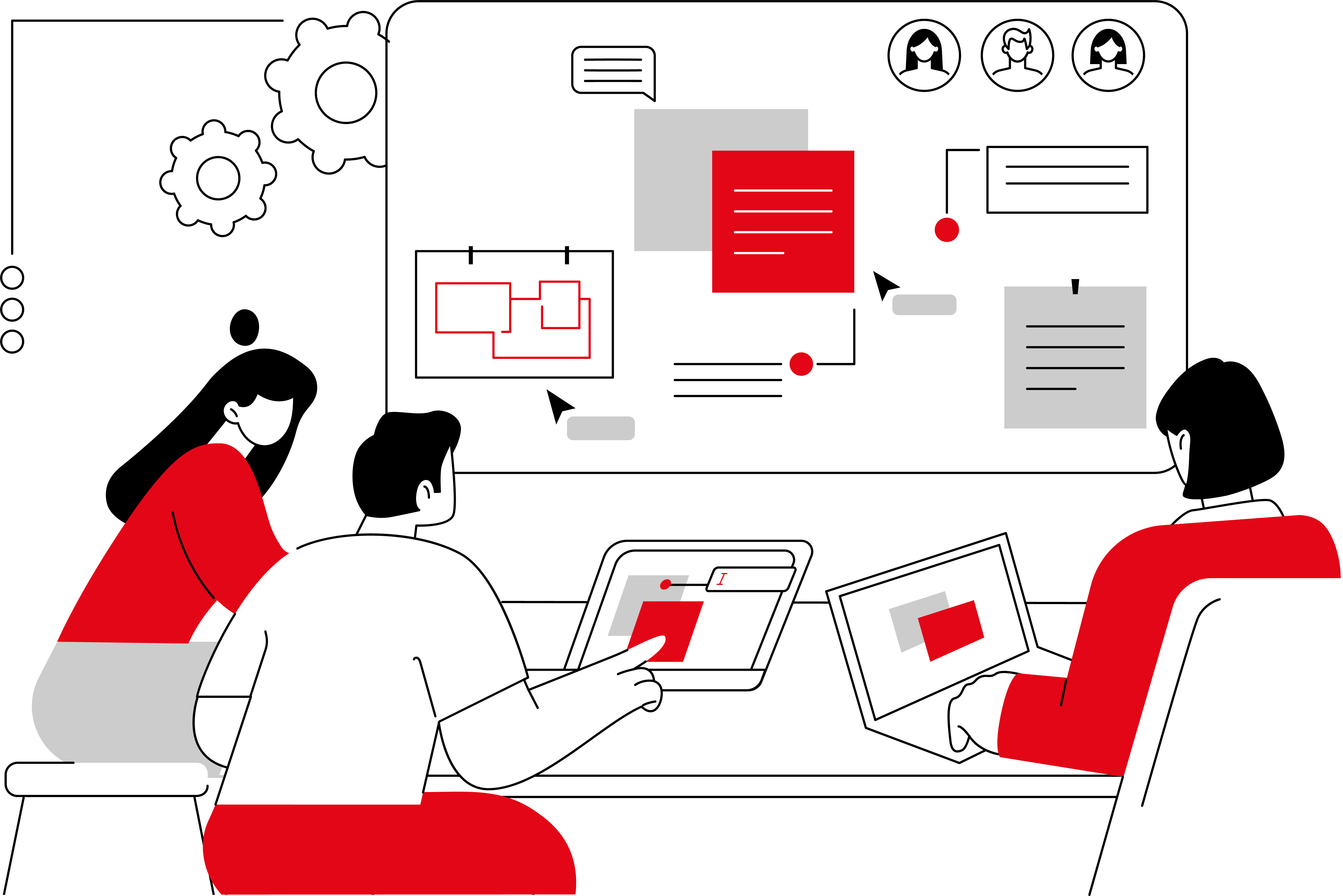 Ilustración de gestión ágil de proyectos