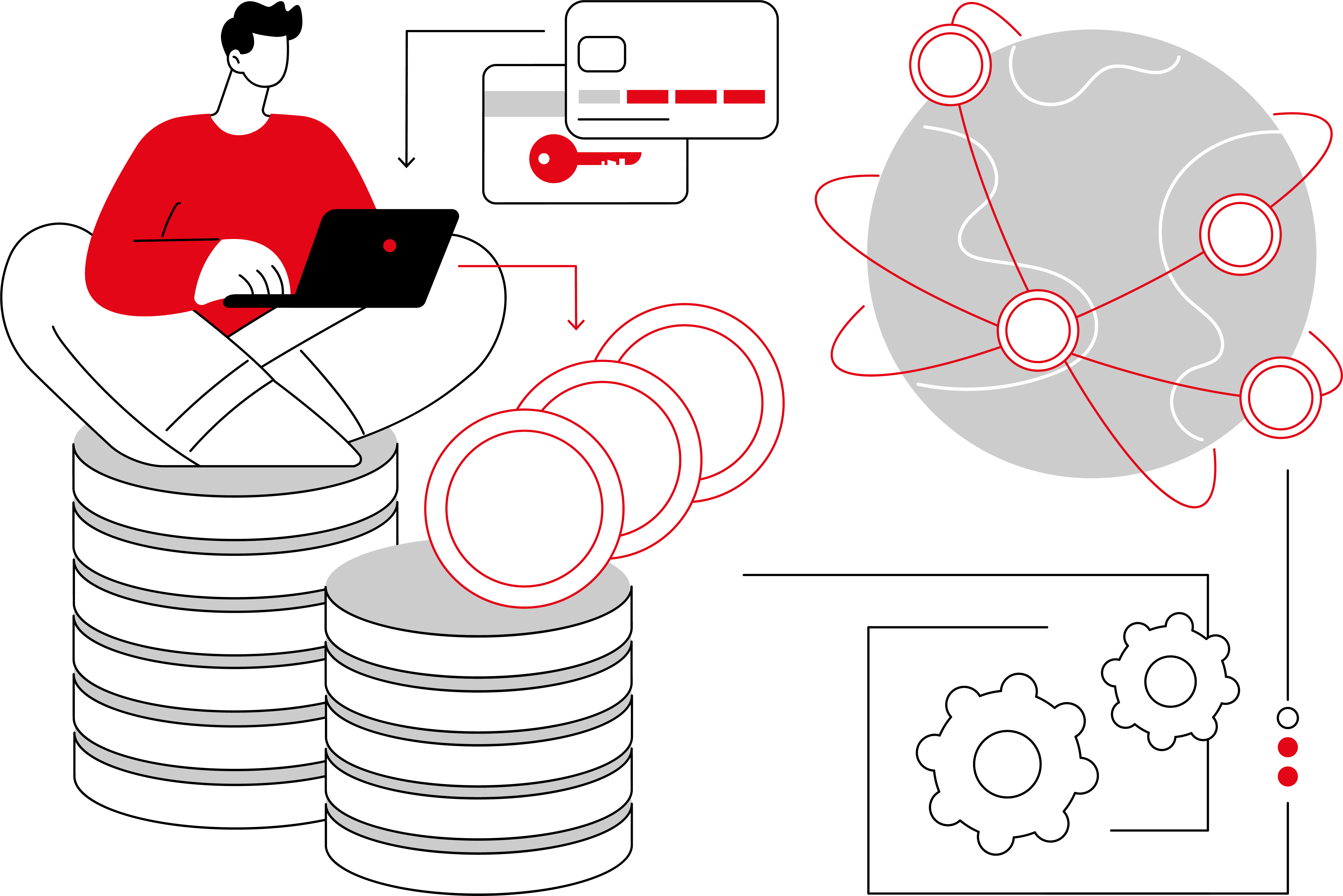 Ilustración de desarrollo de software
